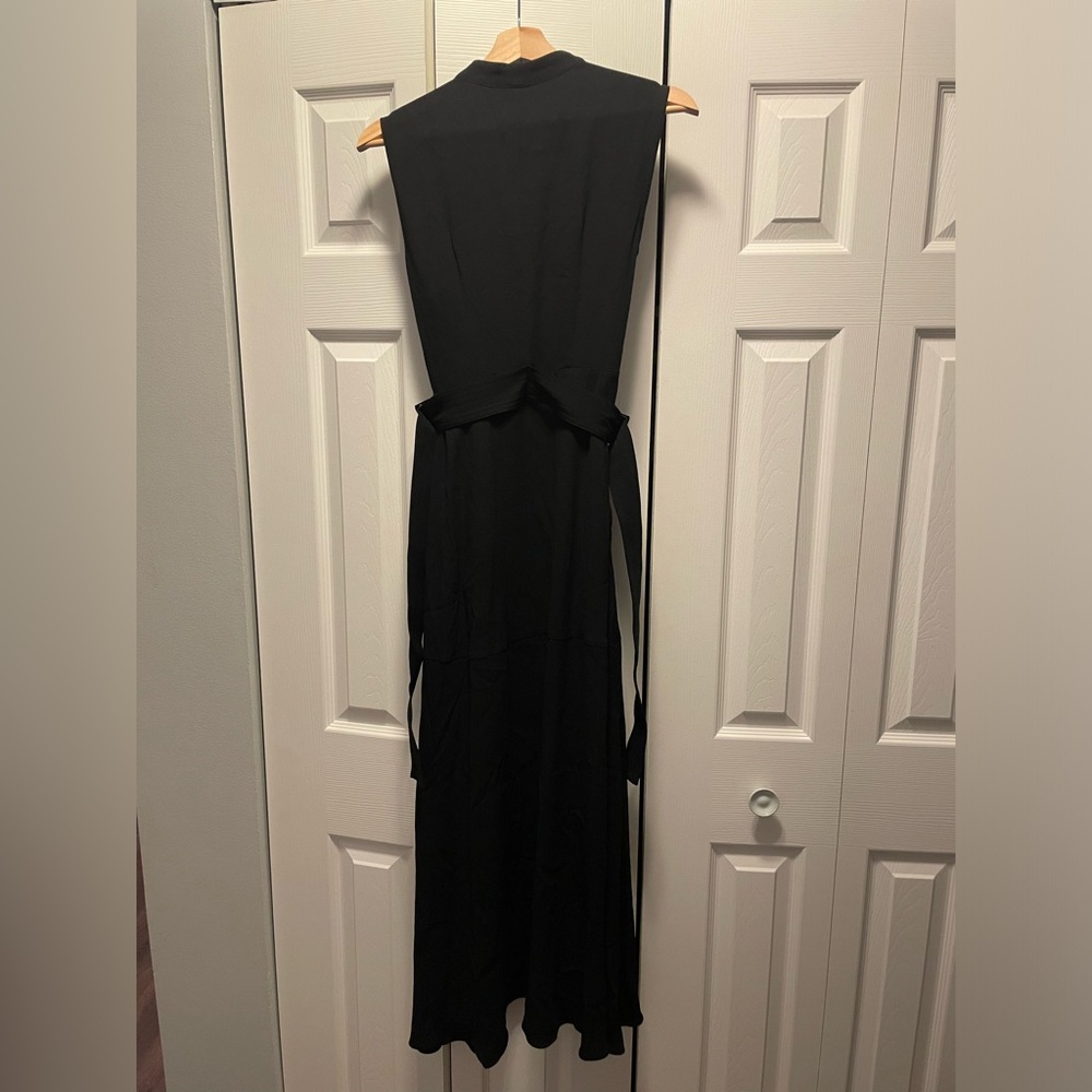 Reiss raya strappy asymmetrical midi dress size 2 black - Picture 11 of 14